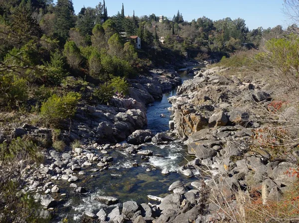 San Antonio Nehri Manzarası Punilla Vadisinde Bir Dağ Nehri Cuesta — Stok fotoğraf