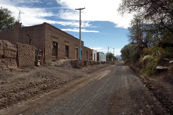 Jague Rioja Argentinië 2019 Typische Adobe Huizen Hoofdstraat Van Stad — Stockfoto