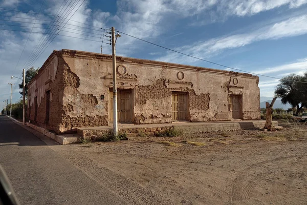 Vinchina Rioja Argentina 2019 Blick Auf Typische Lehmhäuser Der Hauptstraße — Stockfoto