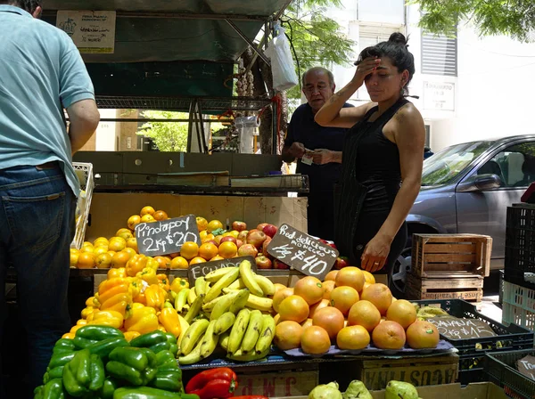 Cordoba City Cordoba Argentína 2019 Egy Ideiglenes Zöldségpiac Utcán Belváros — Stock Fotó