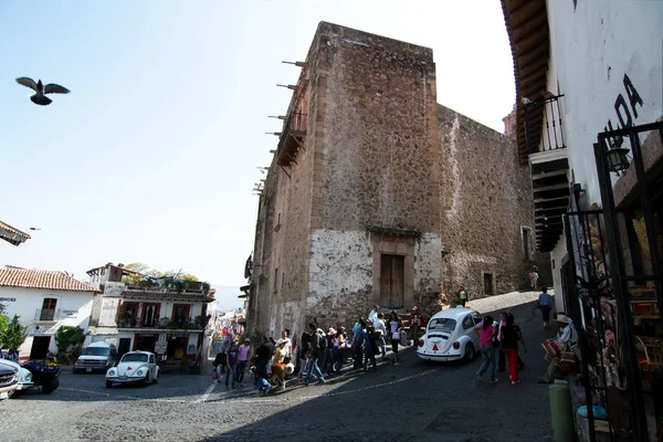 Taxco Guerrero Mexico 2019 Uitzicht Een Typische Geplaveide Straat Het — Stockfoto