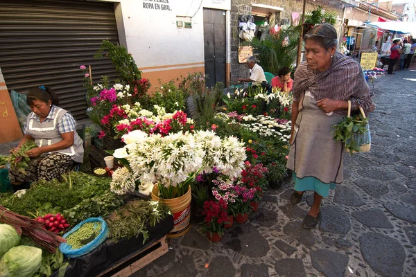 Tepoztlan Morelos Mexikó 2019 Hétvégi Folklór Piac Város Egyik Attrakciója — Stock Fotó