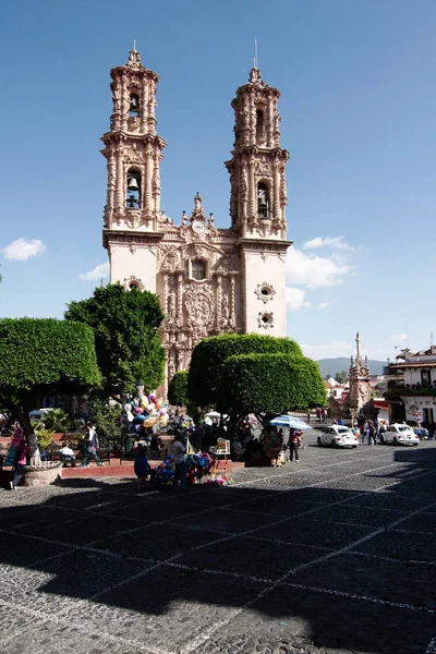 Taxco Alarcn Guerrero Mexico 2019 Uitzicht Kerk Van Santa Prisca — Stockfoto