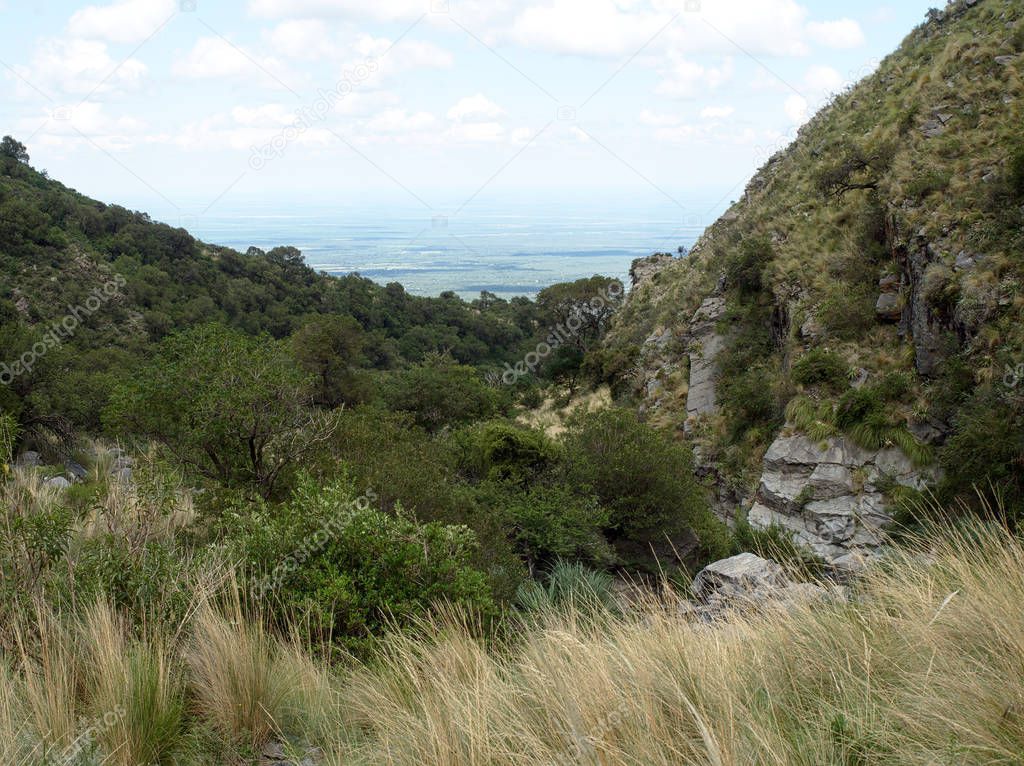 The view at Reserva Florofaunistica reserve in Villa de Merlo, San Luis, Argentina.