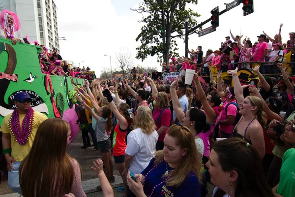 Baton Rouge Louisiana Abd 2019 Nsanlar Mardi Gras Kutlamaları Sırasında — Stok fotoğraf