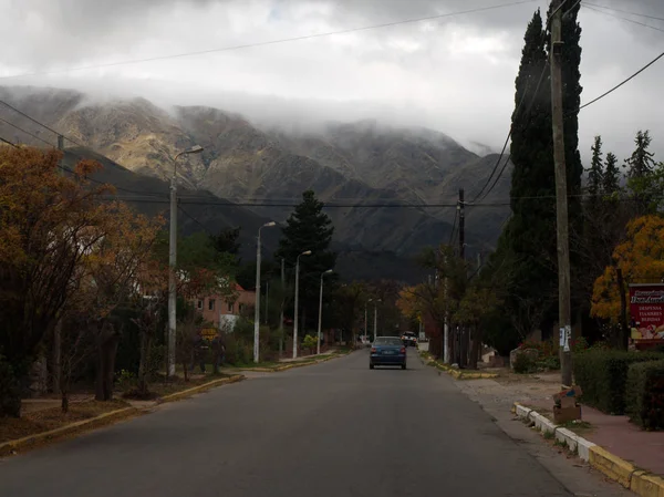 Villa Merlo San Luis Argentina 2019 Blick Auf Die Hauptstrasse — Stockfoto