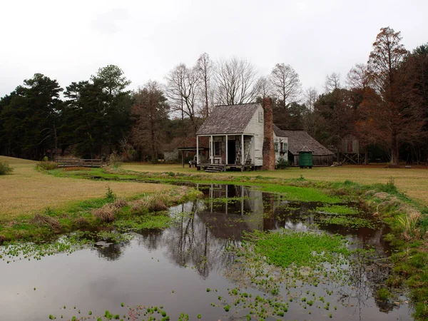 Baton Rouge Louisiana Usa 2019 Kleine Kreek Hut Achtergrond Bij — Stockfoto