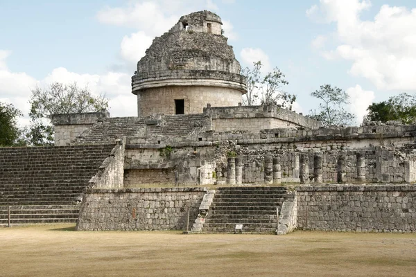 Вид Руїни Майя Розташований Археологічних Розкопок Чичен Іца Всесвітньої Спадщини — стокове фото