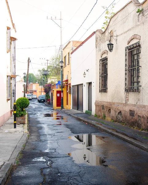 Mexiko Stadt Mexiko 2019 Blick Auf Eine Traditionelle Straße Mit — Stockfoto