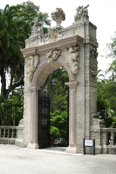 Miami Florida Usa 2019 Veduta Del Vizcaya Museum Gardens Villa — Foto Stock