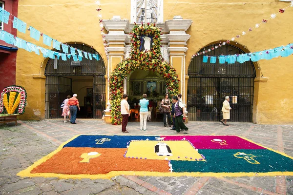 Mexico City Meksika Nisan 2019 Coyoacan Semtindesanta Catarina Şapeli Önünde — Stok fotoğraf