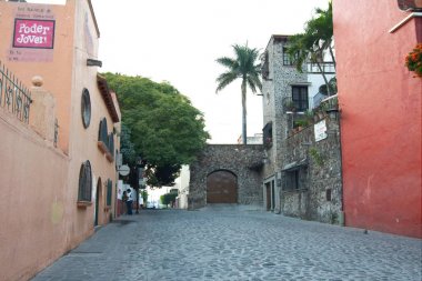 Cuernavaca, Morelos, Mexico - 2019: View of a traditional alley at the city historic center. clipart