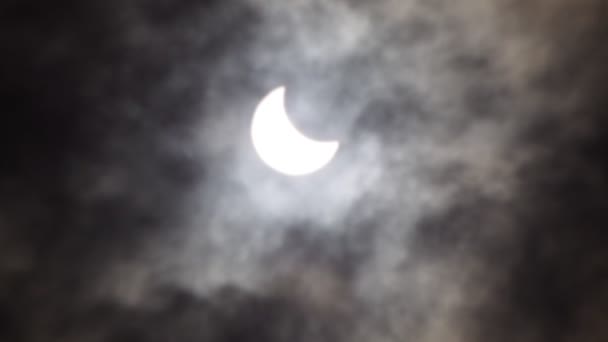 Eclipse Solar Parcial Del Febrero 2017 Visto Desde Córdoba Argentina — Vídeo de stock