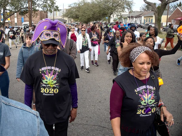 New Orleans Louisiana Usa 2020 Emberek Részt Vesznek Város Hagyományos — Stock Fotó