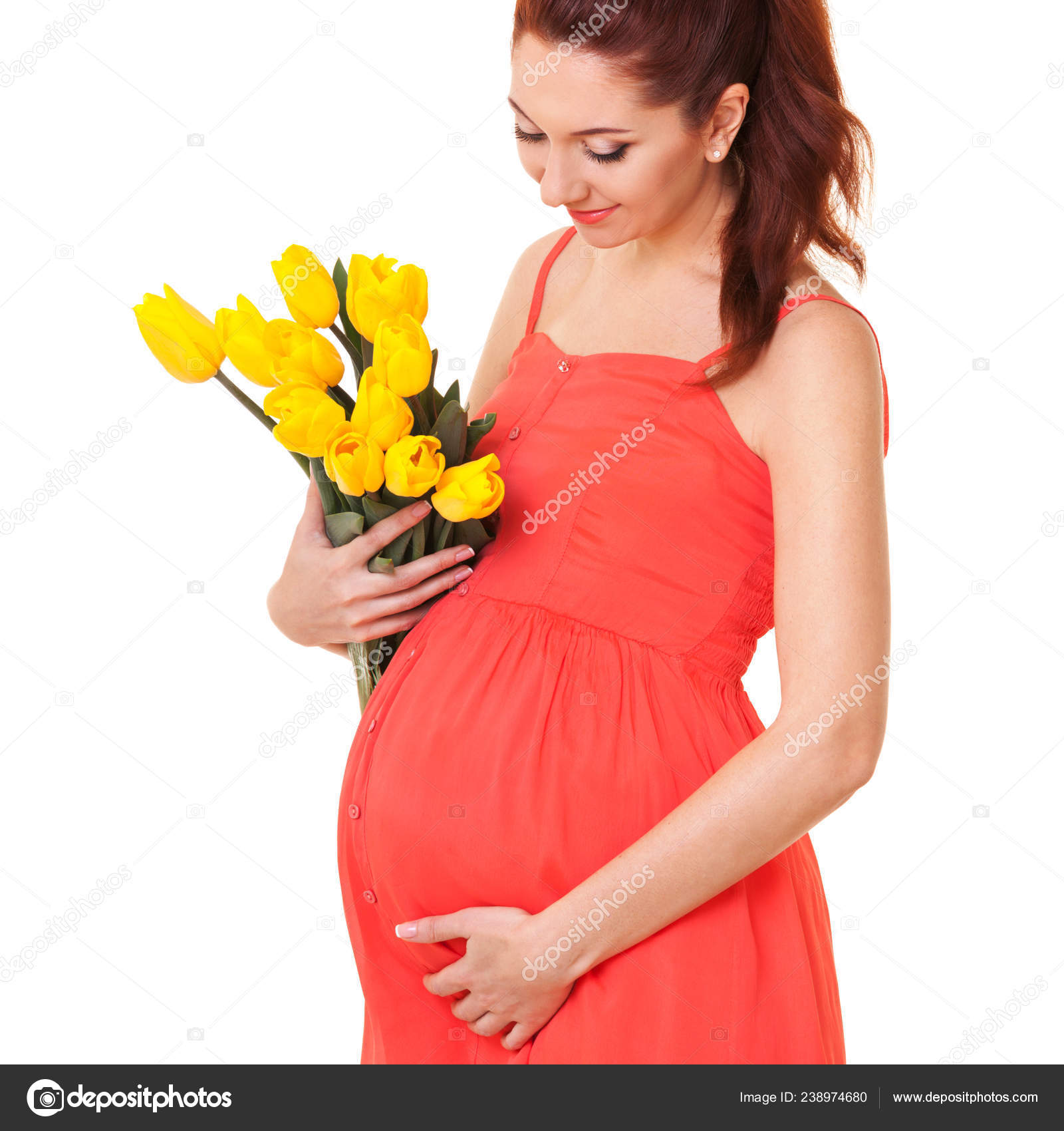 red dress with yellow flowers