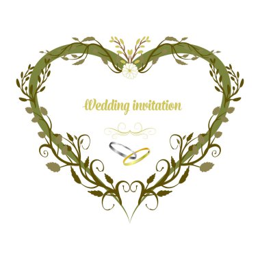 Kartları düğün, çiçek, çiçek düğün tasarım elemanları yaprakları ve dalları. Vektör dekoratif tebrik kartı veya davetiye tasarım arka plan.