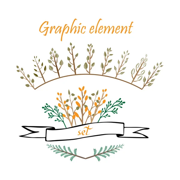 Elementos Diseño Vectorial Elementos Florales Para Crear Tarjetas Diseño — Vector de stock