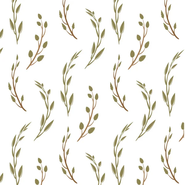 Безшовний Квітковий Візерунок Ізольовані Векторні Ілюстрації Елементи Природного Дизайну — стоковий вектор