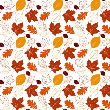 Sonbahar Kusursuz Desensiz Kalıp Vektörü Arkaplanı