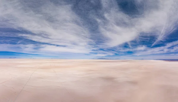 Mañana aérea Gigapan 360 panorámica sobre el salar Uyuni. Sur de Bolivia . — Foto de Stock