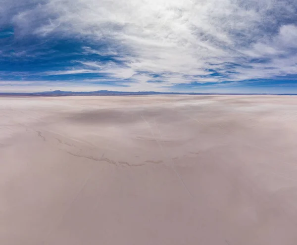 Dimineața aeriană Gigapan 360 panoramic peste salarul Uyuni. la sud de Bolivia . — Fotografie, imagine de stoc