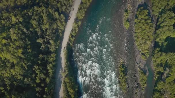 Paisaje aéreo del Volcán Osorno y Cataratas de Petrohue - Puerto Varas, Chile, — Vídeo de stock