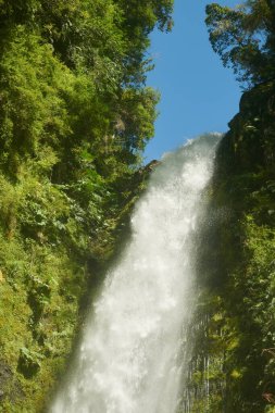 Salto las Cascadas Llanguihue Gölü 'ne ve Osorno Volkanı' na, Puerto Varas 'a, Şili' ye, Güney Amerika 'ya düştü..