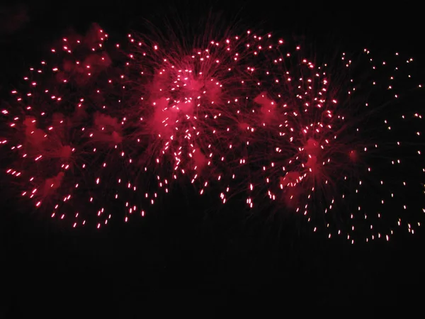 Feuerwerk Helle Streuung Roter Lichter Vor Der Explosion Für Hintergründe — Stockfoto