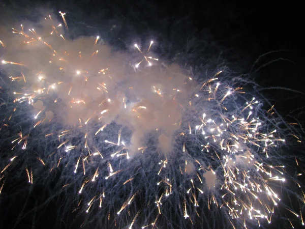 Feuerwerk Gruß Chaotische Mischung Aus Farben Und Lichtern Für Tapeten — Stockfoto