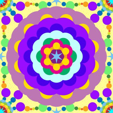 Kusursuz, Sarı Arkaplanda Çemberlerin ve Kürelerin Vektör Soyut Görüntüsü. Tasarım ve Tekstil Uygulaması Mümkün