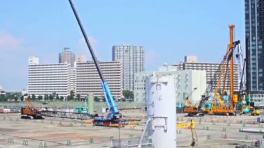 Odaiba, Tokyo/Japonya - 22 Haziran 2017: Onun Tokyo şehir konum. zaman atlamalı. fotoğraf makinesi: Canon G20