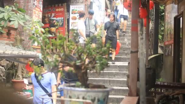 Chiufen Taipéi Taiwán Julio 2018 Una Ubicación Tradicional Taiwán Cámara — Vídeos de Stock