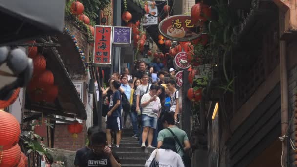 Chiufen Taipéi Taiwán Julio 2018 Una Ubicación Tradicional Taiwán Cámara — Vídeo de stock