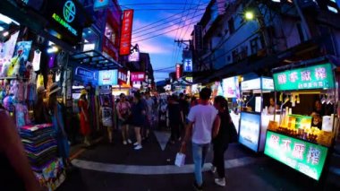 Daan bölgesi, Taipei/Tayvan - 7 Temmuz 2018: Onun Tayvan geleneksel bir konumda. zaman atlamalı. fotoğraf makinesi: Canon Eos 5d mark4