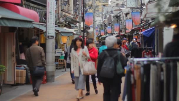 Yanakaginza Τόκιο Ιαπωνία Νοεμβρίου 2017 Του Κέντρου Της Πόλης Του — Αρχείο Βίντεο