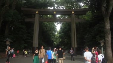 Yoyogi, Tokyo/Japonya - 2 Ağustos 2017: Onun Japon tapınak Tokyo 