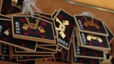 Tokyo/Japonya - 11th Ağustos 2017: Onun bir adak talet Japonca tapınak içinde. fotoğraf makinesi: Canon Eos 7d