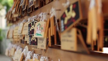 Tokyo/Japonya - 11th Ağustos 2017: Onun bir adak talet Japonca tapınak içinde. fotoğraf makinesi: Canon Eos 7d