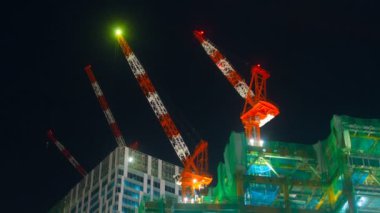 Shibuya, Tokyo/Japonya - 25th Haziran 2018: Onun bir vinç Tokyo. zaman atlamalı. fotoğraf makinesi: Canon Eos 5d mark4