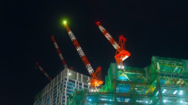 Shibuya, Tokyo/Japonya - 25th Haziran 2018: Onun bir vinç Tokyo. zaman atlamalı. fotoğraf makinesi: Canon Eos 5d mark4