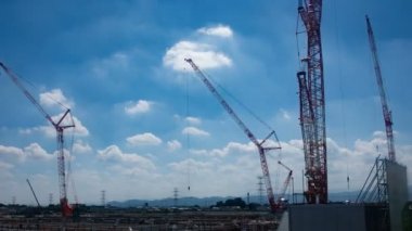 Sakadonishi, Saitama/Japonya - 18th Ağustos 2018: Onun bir vinç konumda yapım aşamasında Saitama. zaman atlamalı. fotoğraf makinesi: Canon Eos 5d mark4