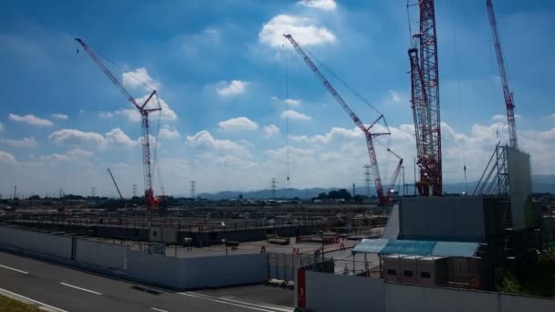 Sakadonishi Saitama Japan August 2018 Ein Kranstandort Bau Befindlichen Saitama — Stockvideo