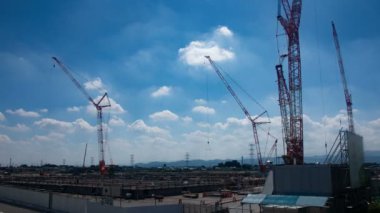 Sakadonishi, Saitama/Japonya - 18th Ağustos 2018: Onun bir vinç konumda yapım aşamasında Saitama. zaman atlamalı. fotoğraf makinesi: Canon Eos 5d mark4