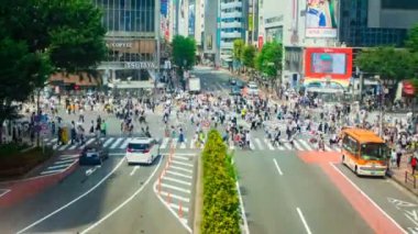 Shibuya, Tokyo/Japonya - 28 Ağustos 2018: Onun Tokyo şehir konum. zaman atlamalı. fotoğraf makinesi: Canon Eos 5d mark4