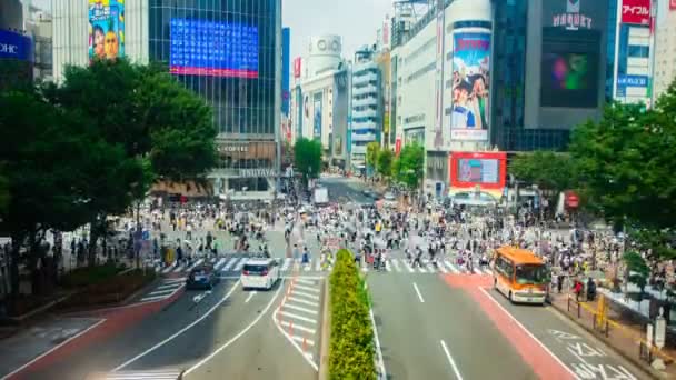 Shibuya Tokio 2018 Sierpnia Jego Położenie Miasta Tokio Upływ Czasu — Wideo stockowe