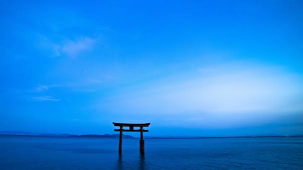 Takashima District Shiga Japan August 7Th 2018 Its Torii Lake — Stock Video