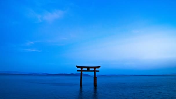 Distrito Takashima Shiga Japón Agosto 2018 Torii Lago Shiga Japón — Vídeos de Stock