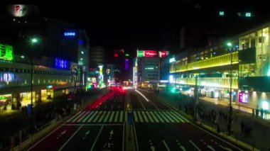 Shinjuku, Tokyo/Japonya - 11th Ocak 2018: Onun Tokyo gece şehir konum. zaman atlamalı. fotoğraf makinesi: Canon Eos 5d mark4