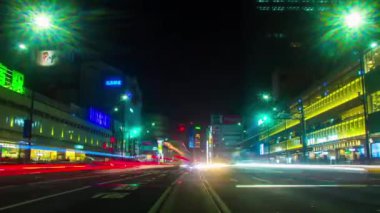 Shinjuku, Tokyo/Japonya - 11th Ocak 2018: Onun Tokyo gece şehir konum. zaman atlamalı. fotoğraf makinesi: Canon Eos 5d mark4