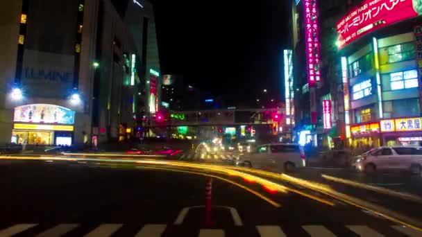 Shinjuku Tóquio Japão Janeiro 2018 Local Cidade Noite Tóquio Lapso — Vídeo de Stock